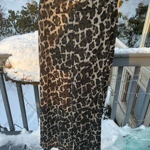 Zara Leopard Print Wide Leg Pants  large